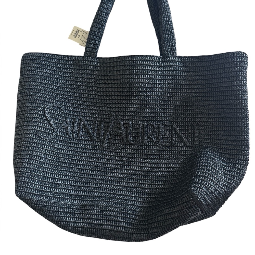 Saint Laurent Black Rafia Tote